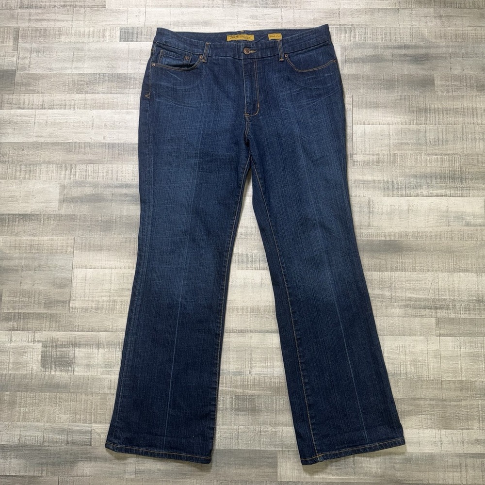 Seven7 Womens Jeans Dark Blue Premium Denim Crease Lines Bootcut 36X32 Size 16